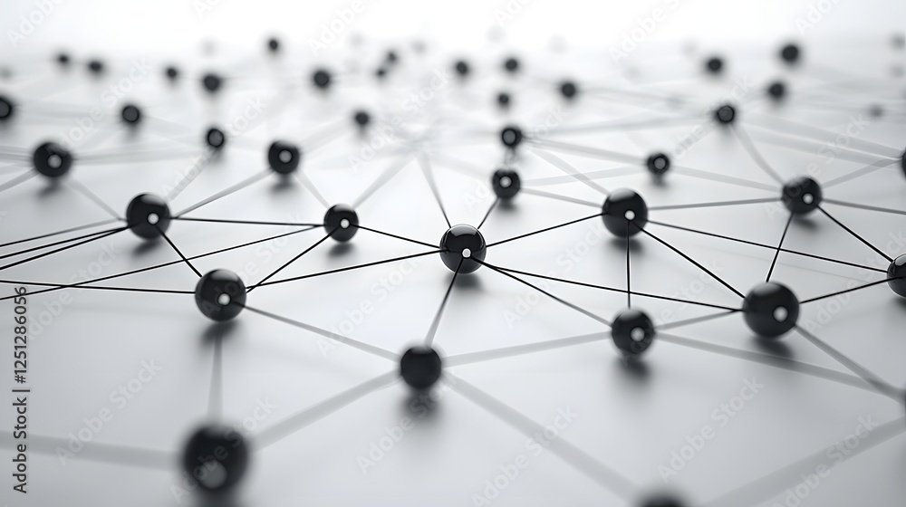 Poster visually captivating depiction of an intricate neural network with interconnected nodes and edges sh