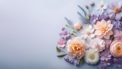 spring flowers on wooden background