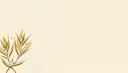 Obraz premium Willow branch with soft white flowers and yellow accents on a light background, copy space