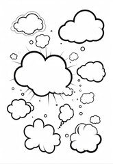 Explosion Cloud Dialog Original Commercial Session Bubble Black and White Simple Elements
