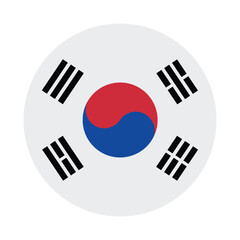Flag of South Korea. South Korea circle flag logo icon digital vector illustration