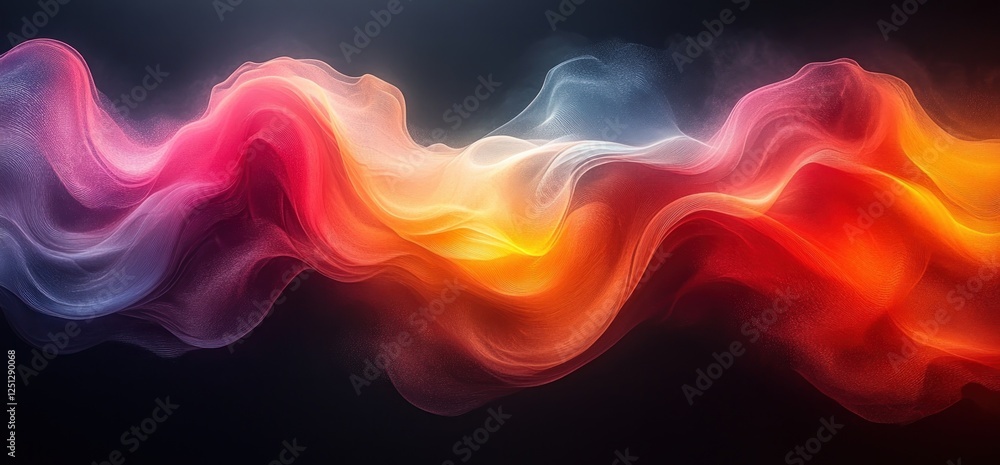 Poster dynamic abstract wave background with red gray gradients and soft glowing light for poster wallpaper