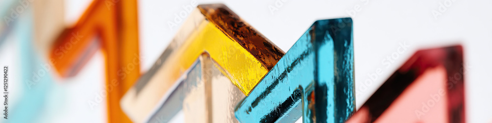 Poster Multicolored Translucent Arrow Forms