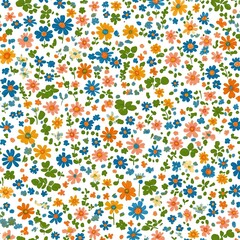 Fototapeta premium Seamless 12 x 12 inches baxkground of tiny flower elements. 