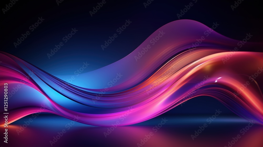 Poster abstract neon wave background with colorful flowing lines in motion, perfect for creative projects a