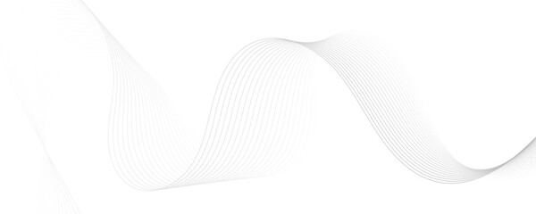 Gray wave curve lines abstract background with flowing particles. Digital energy waves technology concept. Modern backdrop design for business, presentation, banner.