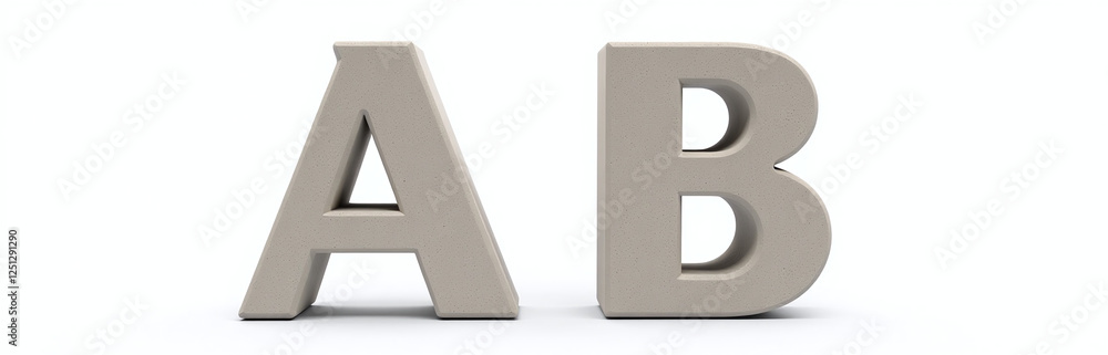 Poster Two Stone Letters A And B Are Isolated Against A Clean White Background In A Simple Yet Elegant Design. 00001