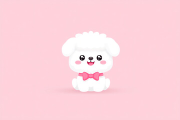 P An adorable icon of a fluffy dog with a tin