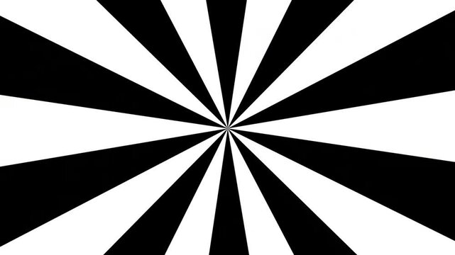 Sunburst, radial, sun light, circus, stripe background rotation motion. HD stock footage cartoon sunburst pattern black and white animation. 