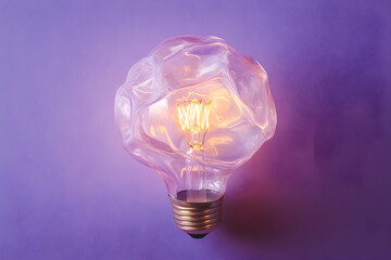 A purple background with an abstract light bulb, symbolizing innovation and creativity in digital marketing
