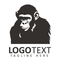 creative and strong chimpanzee logo vector isolated on white background