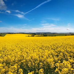 Fototapeta premium 菜の花畑と青空