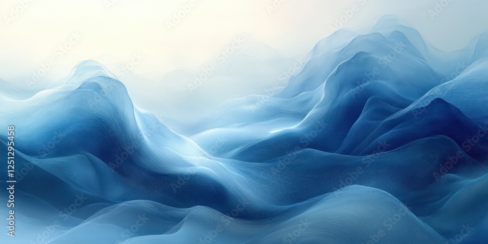 Poster soft blue and white ethereal gradient background with light texture and vignette effect