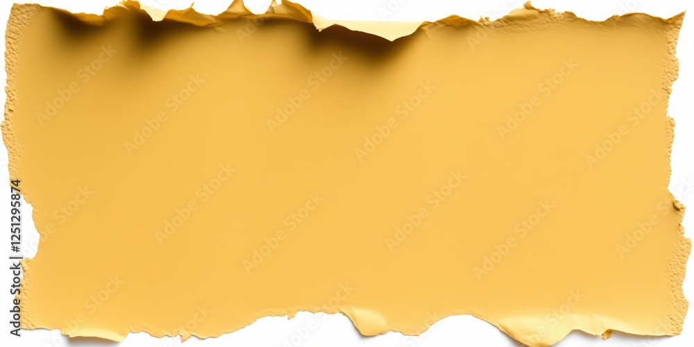 Poster yellow paper background with torn edges suitable for various graphic design projects and creative us