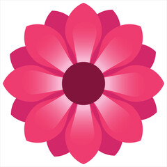 Pink stylized flower perfect for backgrounds, greeting cards, invitations, social media posts, and floralthemed designs in need of a touch of elegance.