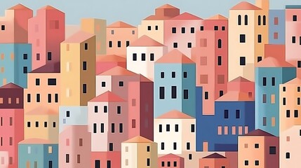 A Colorful Cluster of Mediterranean Style Buildings