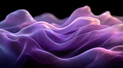 Obraz premium Abstract purple waves flowing, dark background, digital art, website header
