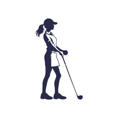 Golf player Silhouette Vector Design Illustration