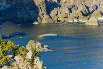 和歌山県紀伊大島の海岸と岩場の風景