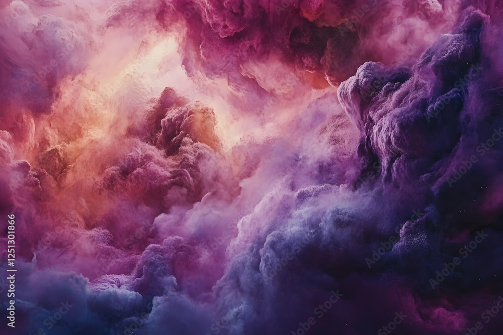 Wall mural abstract background with colorful clouds and powder