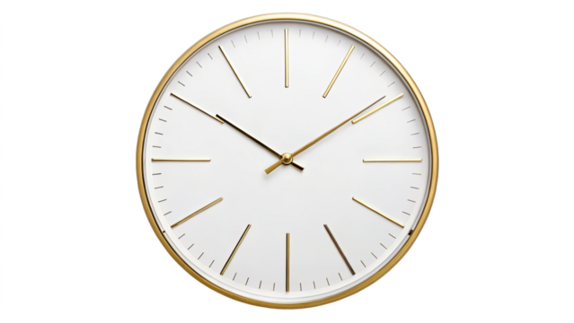 3d Modern timing wall Clock, Gold deadline wall clock PNG