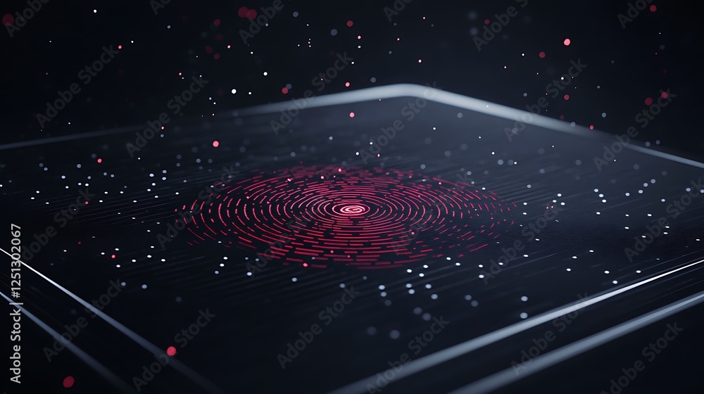 Leinwandbilder a dark-themed digital fingerprint scanner image featuring a glowing design for tech-related projects