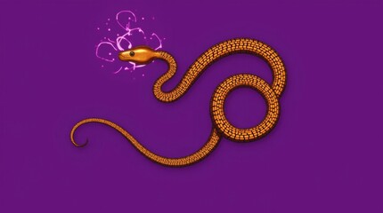 Fototapeta premium Artistically Coiled Radiant Orange and Black Snake