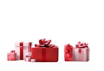 Obraz premium shop luxury 14 birthday gift 3d congratulating pattern ribbon day give present concept compliments february red background box open cosmetic gifts rendering advertising christmas valentine banner