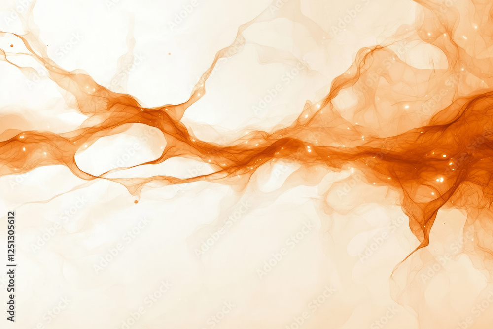 Poster a branching display of warm-toned neurons flowing into one another, creating a living network