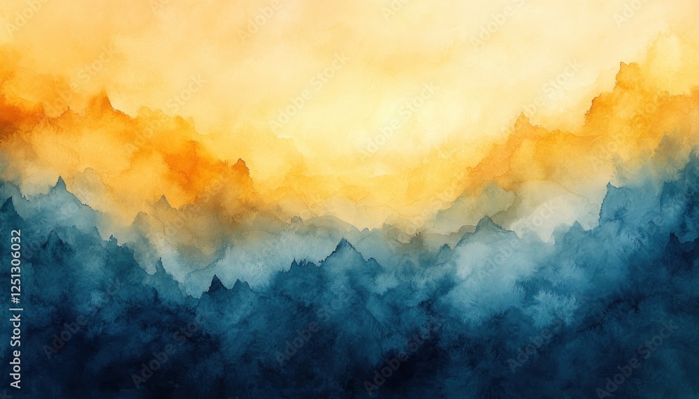 Poster soft pastel gradient background with gentle blending in blue and yellow for design projects