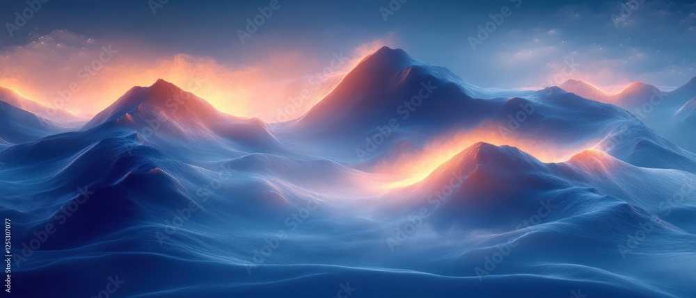 Poster blue calming gradient background with grainy texture for abstract design and minimalist wallpaper