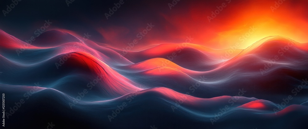 Poster abstract gradient banner background with chiaroscuro lighting and vertical lines in dark black orang
