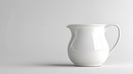 A white ceramic pitcher, clean white background, transparent isolate