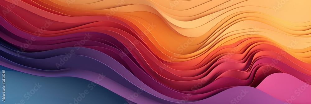 Aufkleber vibrant abstract 3d vector background with flowing curves and soft gradients in warm colors featurin