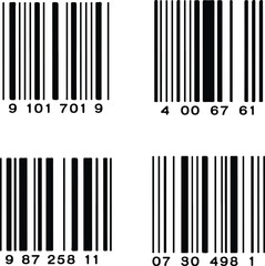 Barcode icon set. Vector illustration isolated on white background.