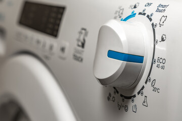 Washing in a washing machine, ecological program, saving energy and water
