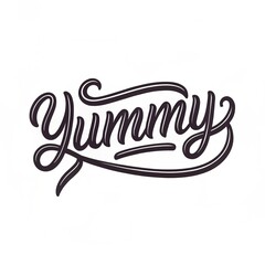 Obraz premium Delicious Yummy Handwritten Lettering Calligraphy Food Design Typography