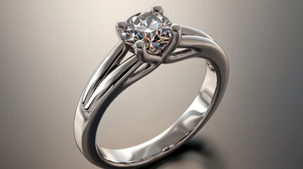 Elegant solitaire diamond ring on a reflective surface, highlighting its brilliance and craftsmanship