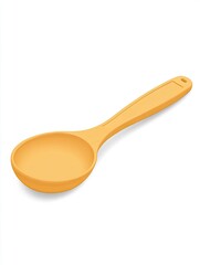 Yellow silicone spoon, kitchen utensil, cooking, isolated background, food preparation