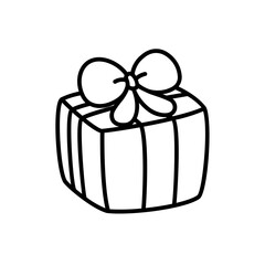 Gift box with ribbon bow illustration
