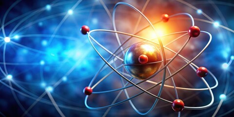 atom close up nucleus electron cloud