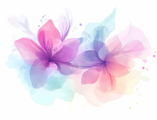 Abstract vector illustration with colorful floral elements on a white background