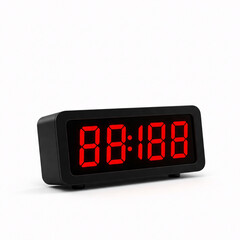Digital alarm clock isolated on white background. 3d render illustration.