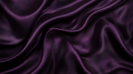 Deep purple satin fabric drapes