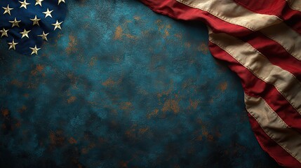 American flag draped on a dark textured background, perfect for patriotic themes and designs evoking a sense of national pride and honor.