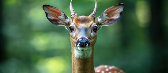 Young deer forest portrait, wildlife, nature