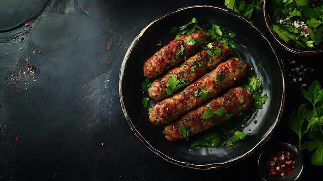 Hara bhara kabab or kebab is vegetarian snack recipe served over moody background