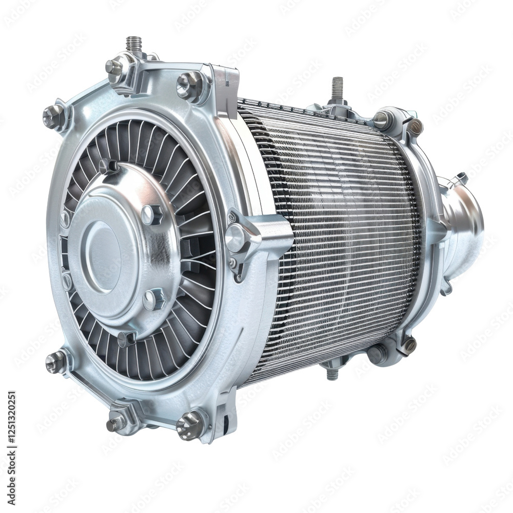 Poster high performance turbocharger with metallic finish and intricate design, ideal for automotive applic