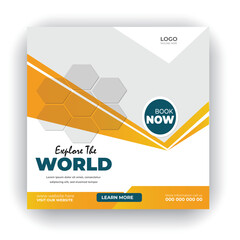 Travel social media post design template