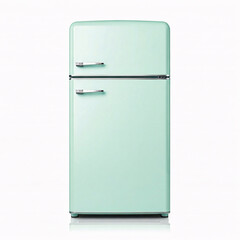 Green refrigerator isolated on a white background. 3d render image.